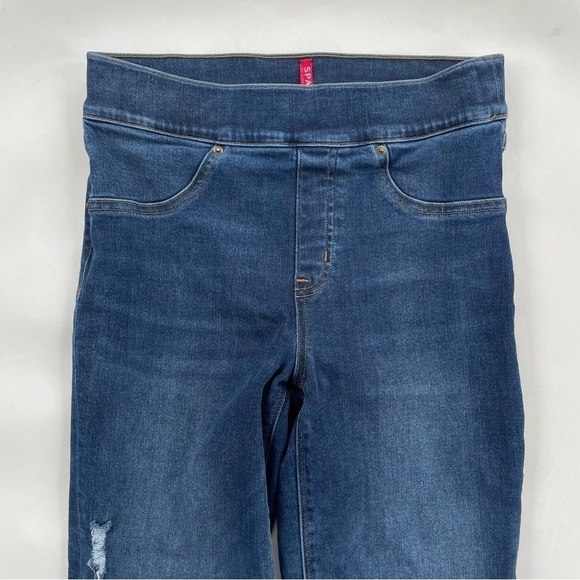 Spanx Distressed Ankle Skinny Jeans, Medium Wash Size Small - Picture 6 of 12